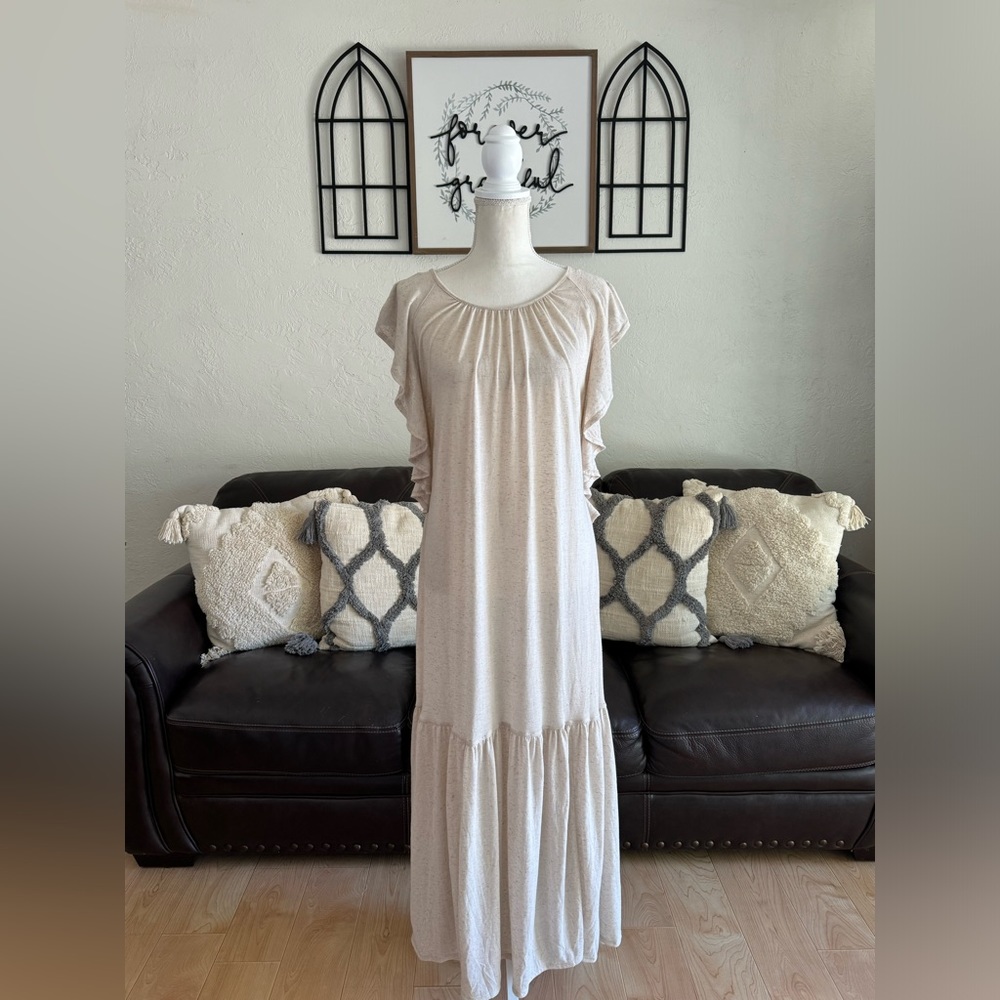 Free People Beach Terrazzo Maxi Dress In Wheat Resort Wear Size S Beach Summer - Picture 11 of 14